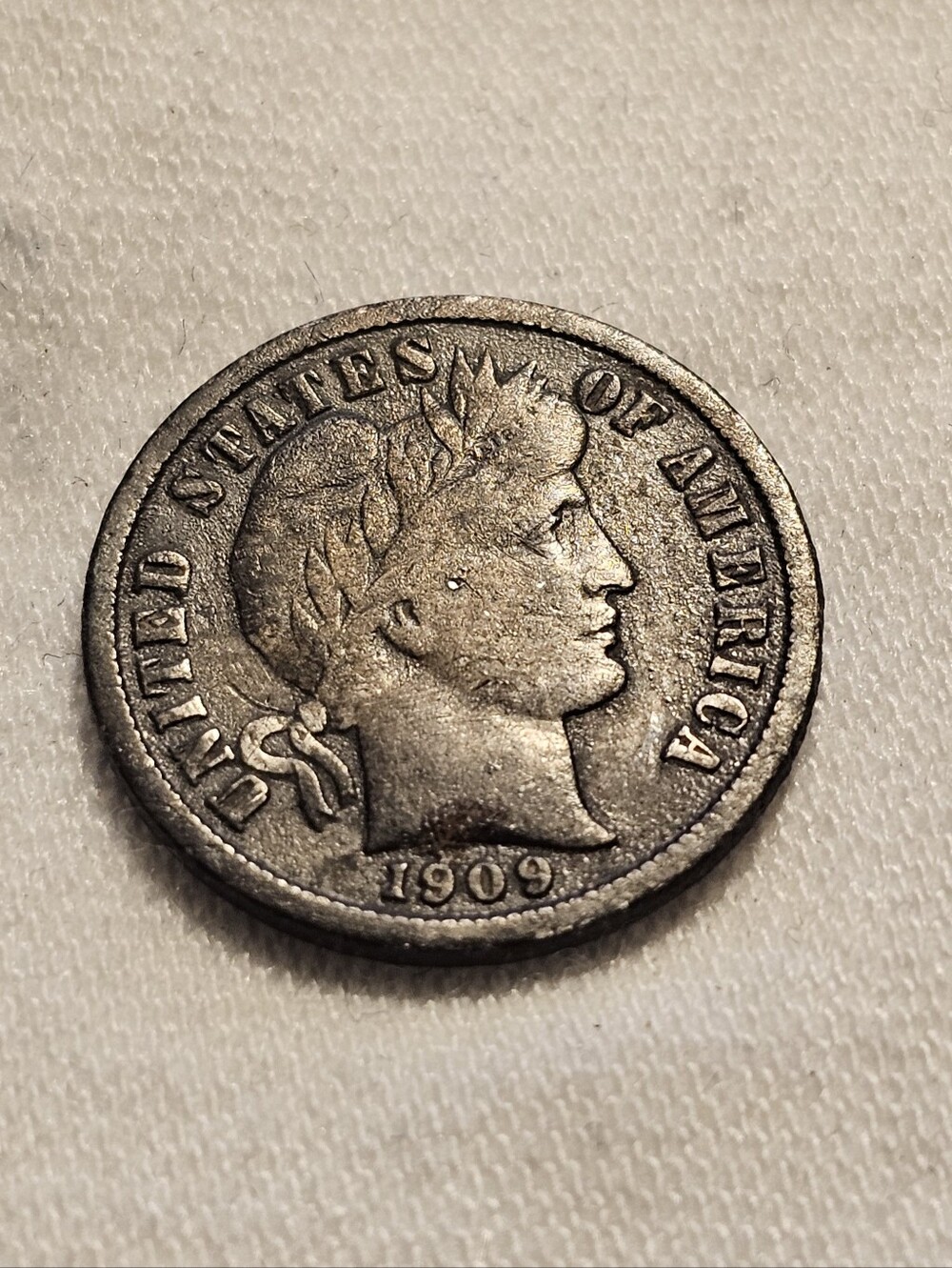 1909 Barber Silver Dime